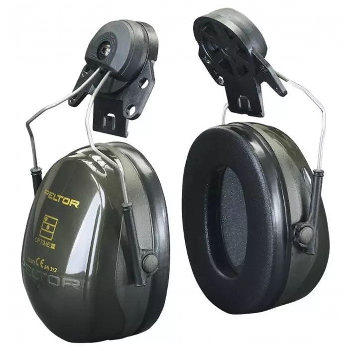 Peltor Optime II H520P3 helmet mounted ear defenders, Green, Green, large image number 0