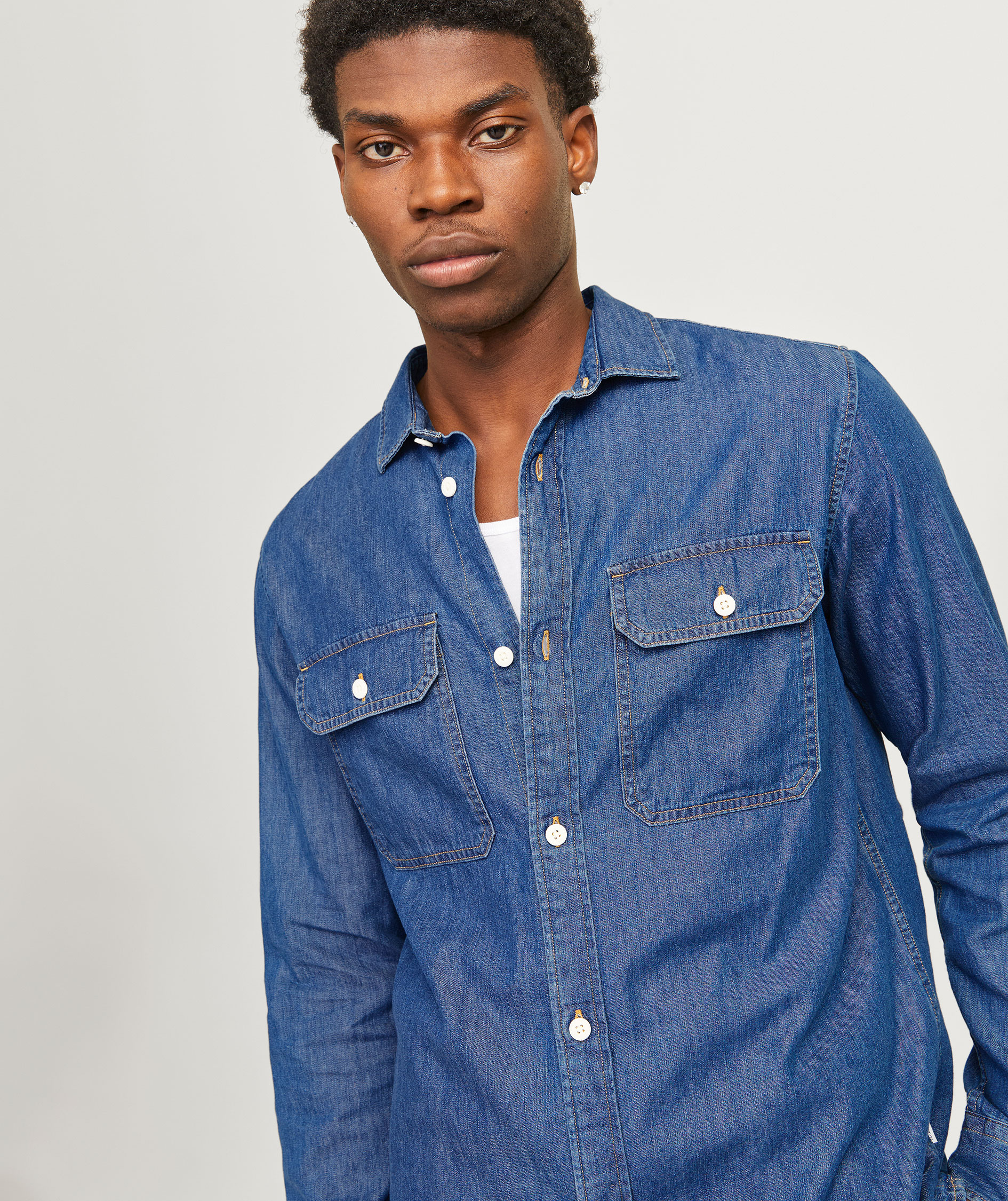 Jack & Jones JJETRAVIS Denim Hemd, Medium Blue Denim, large image number 3
