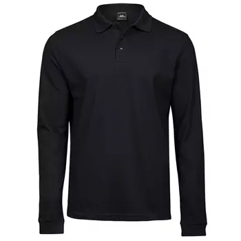Tee Jays Luxury stretch langærmet polo T-shirt, Sort