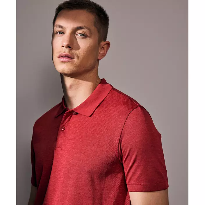 ID Active polo T-shirt, Mørk Rød Melange, large image number 1