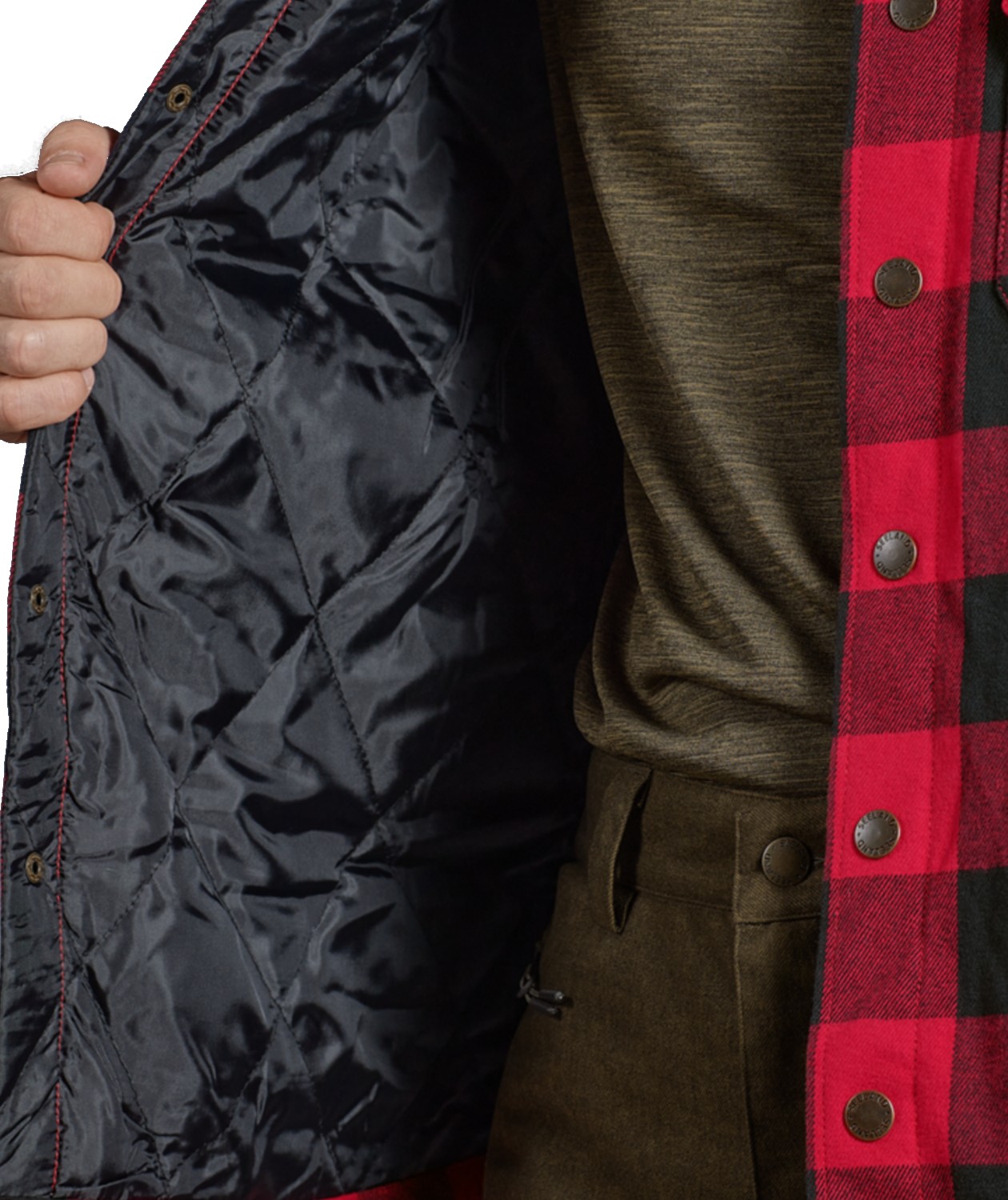 Seeland Canada fodrad skogsarbetare skjorta, Red Check, large image number 3