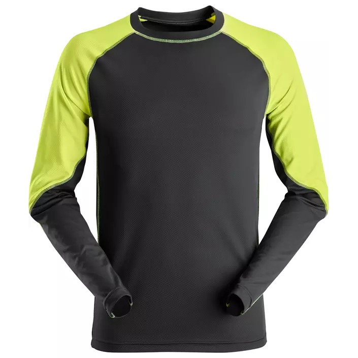 Snickers AllroundWork long-sleeved T-shirt, Black/Neon Yellow, large image number 0