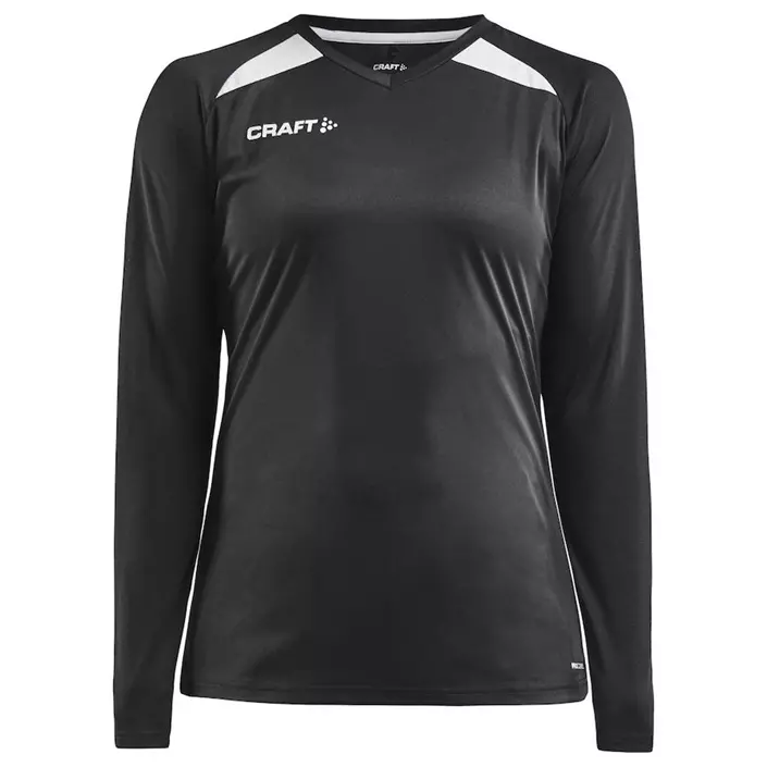 Craft Pro Control Impact langermet dame T-skjorte, Svart/Hvit, large image number 0