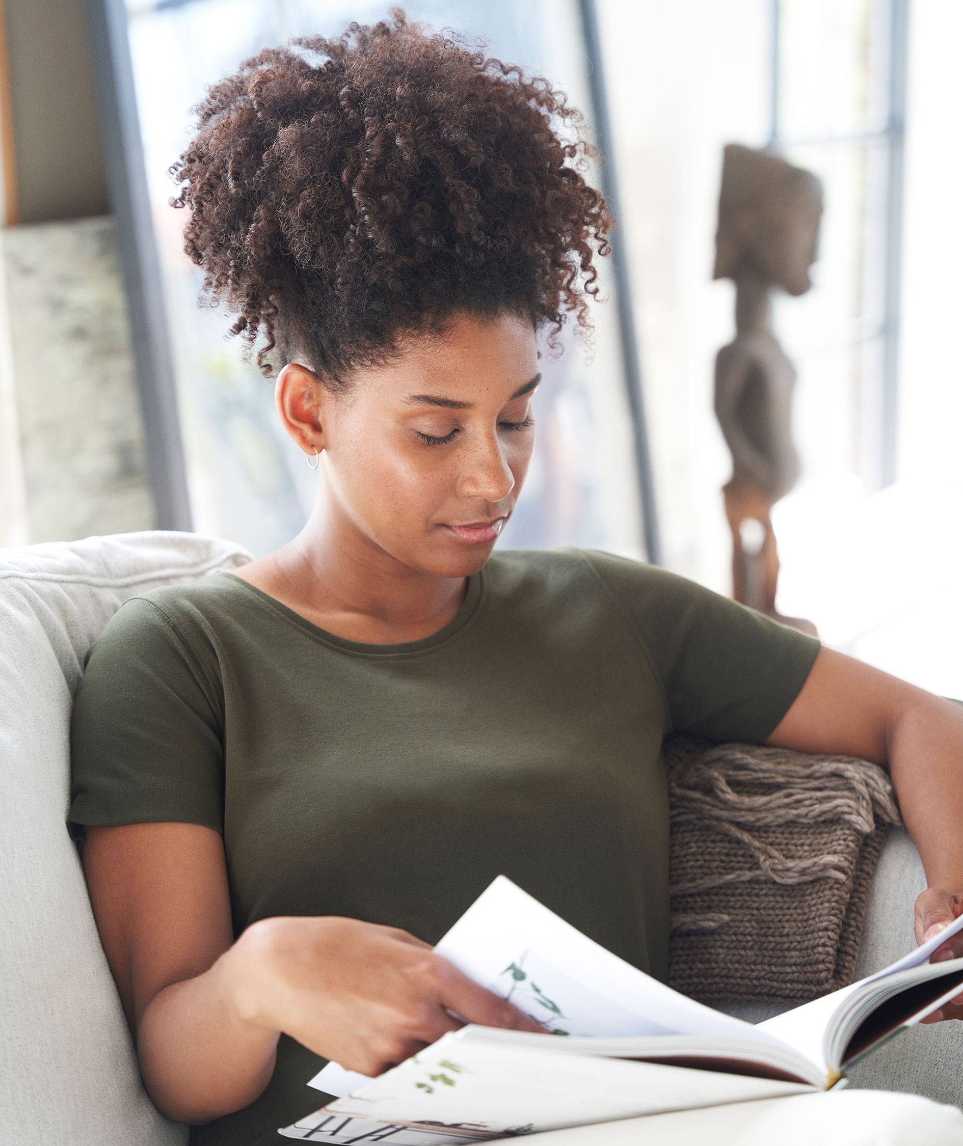 ID Interlock dame T-shirt, Oliven, large image number 1