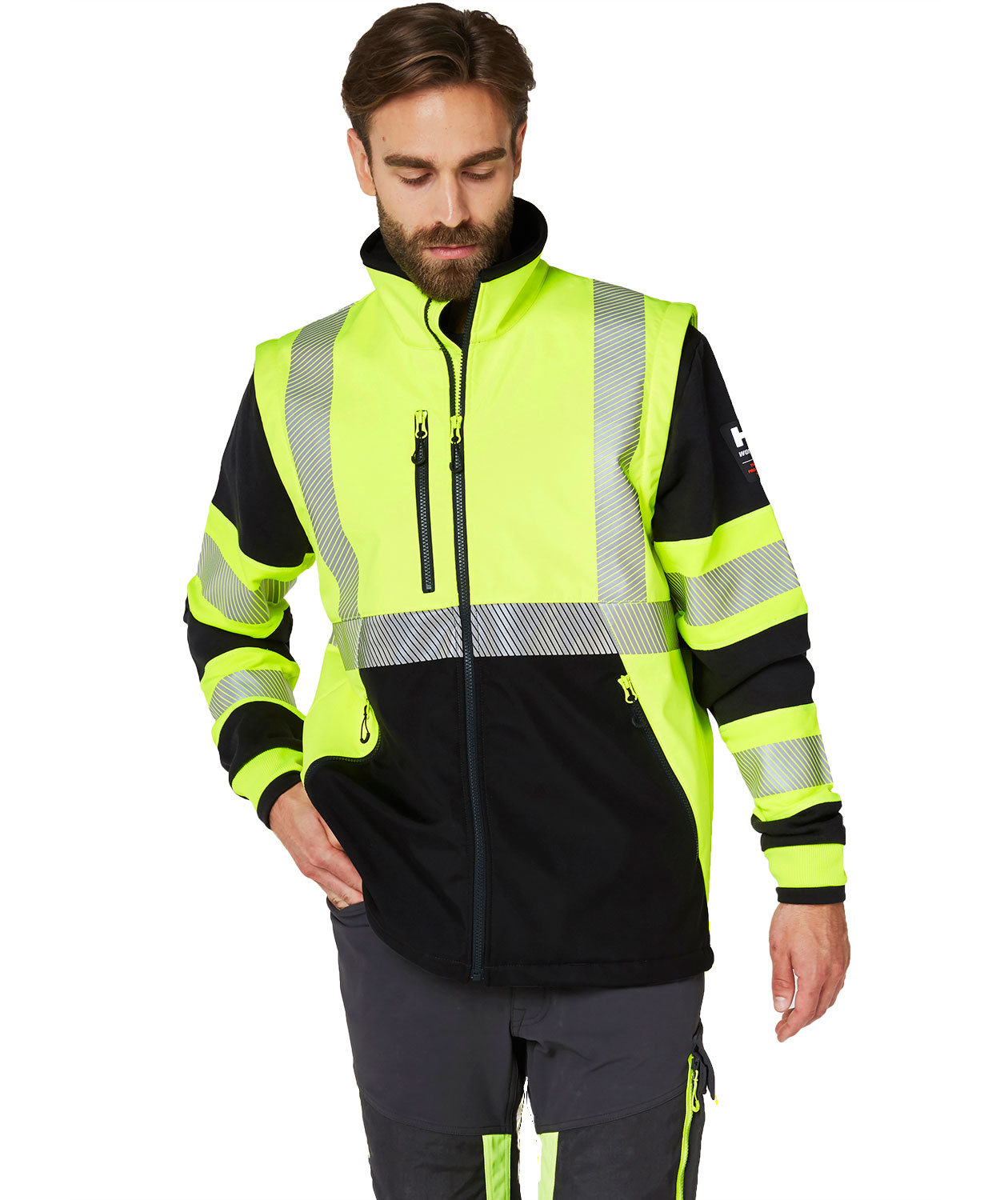Helly Hansen ICU softshell jacket, Hi-vis yellow/charcoal