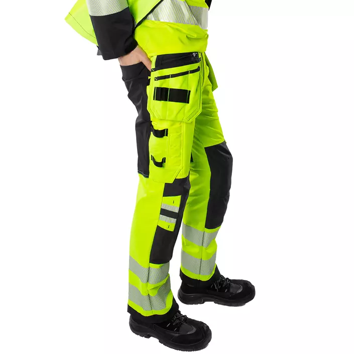 Fristads Green craftsman trousers 2644 GSTP full stretch, Hi-vis Yellow/Black, large image number 3