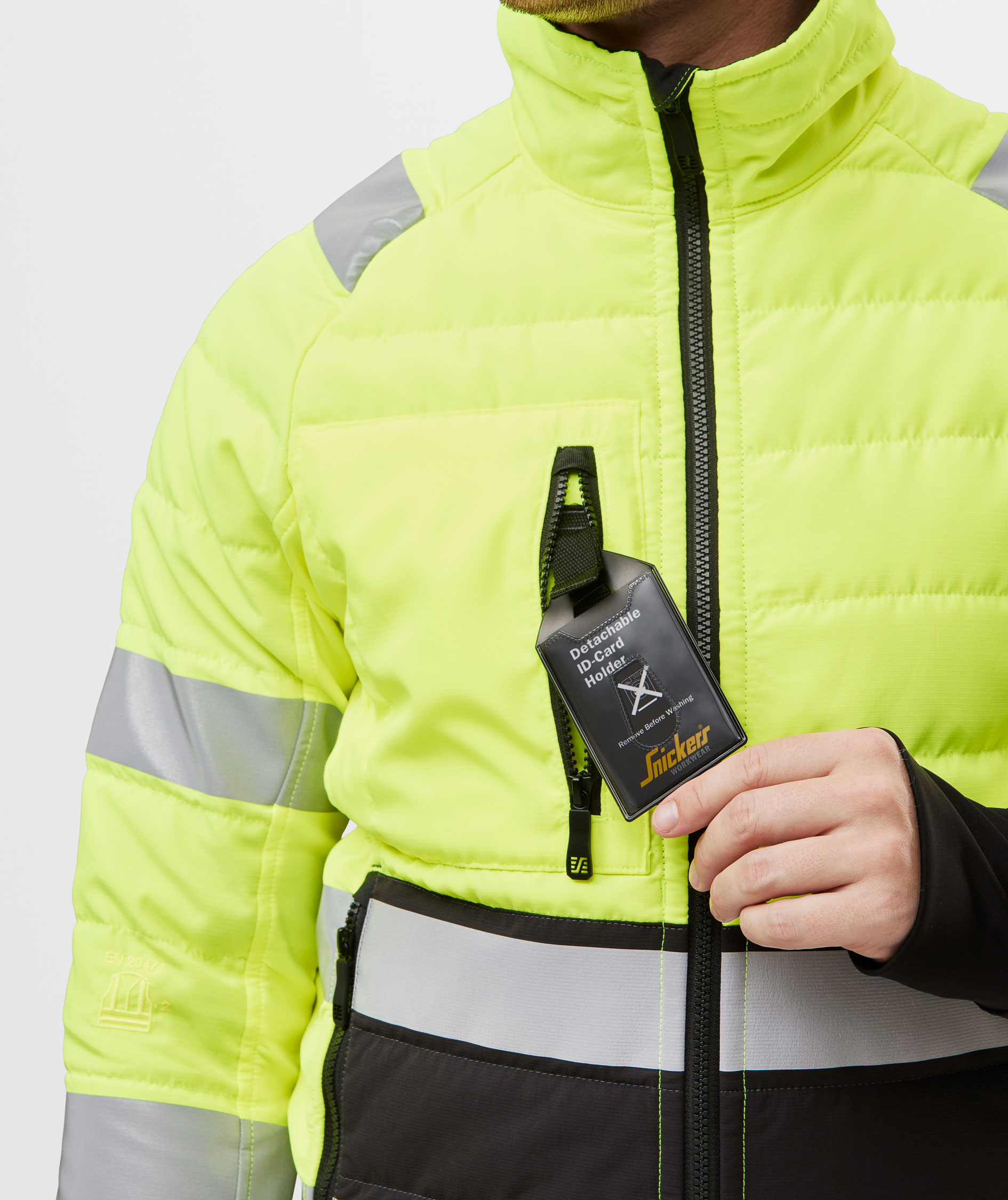 Snickers quilted jacket 8134, Hi-vis Yellow/Black, large image number 5