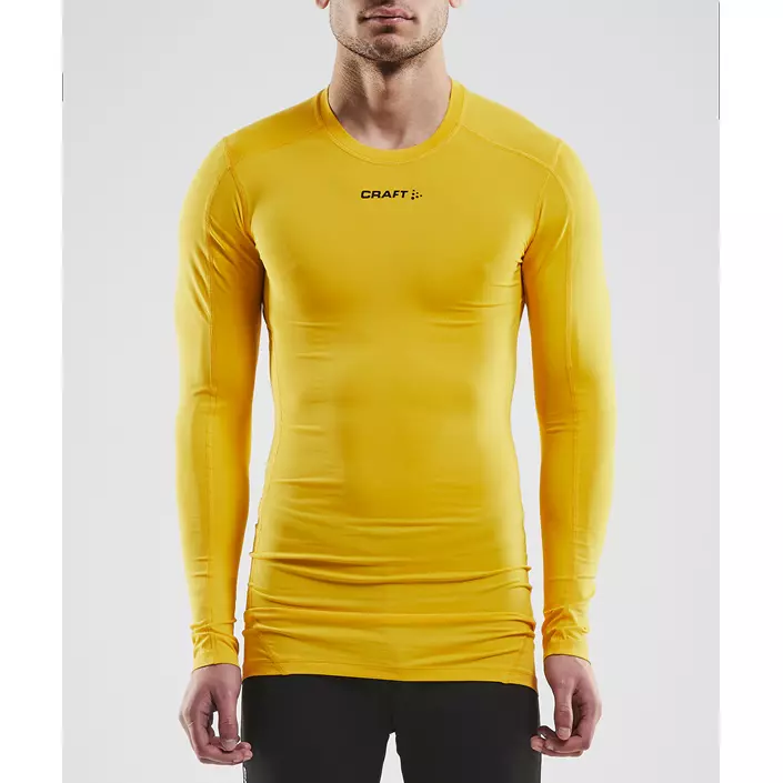 Craft Pro Control Compression langærmet T-shirt, Sweden yellow, large image number 1