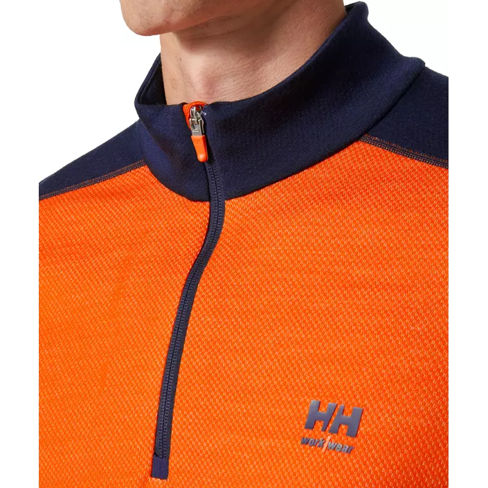 Helly Hansen Lifa Marino Half-Zip Thermounterhemd mit Merinowolle, Marine/Dunkelorange, large image number 4