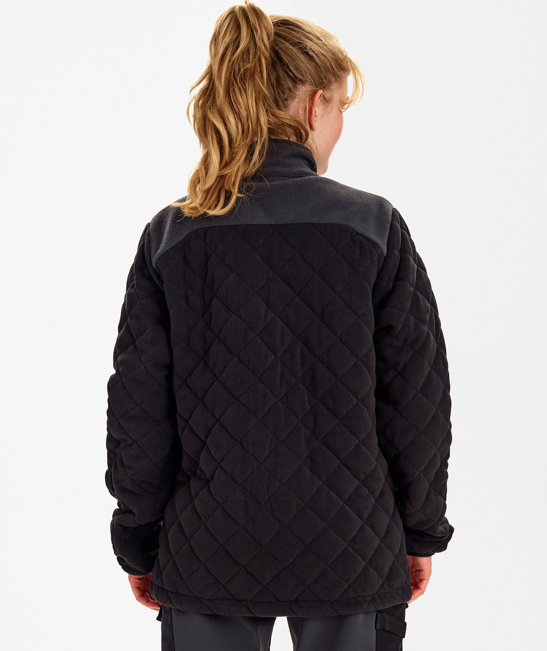 Engel Entire quilted women's fleece jacket, Black/Anthracite Grey, large image number 4