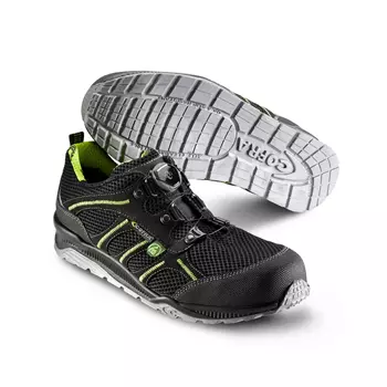 Cofra Stack safety shoes S1P, Black/Green