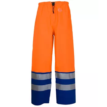 Abeko Atec rain trousers, Hi-Vis Orange/Royal Blue