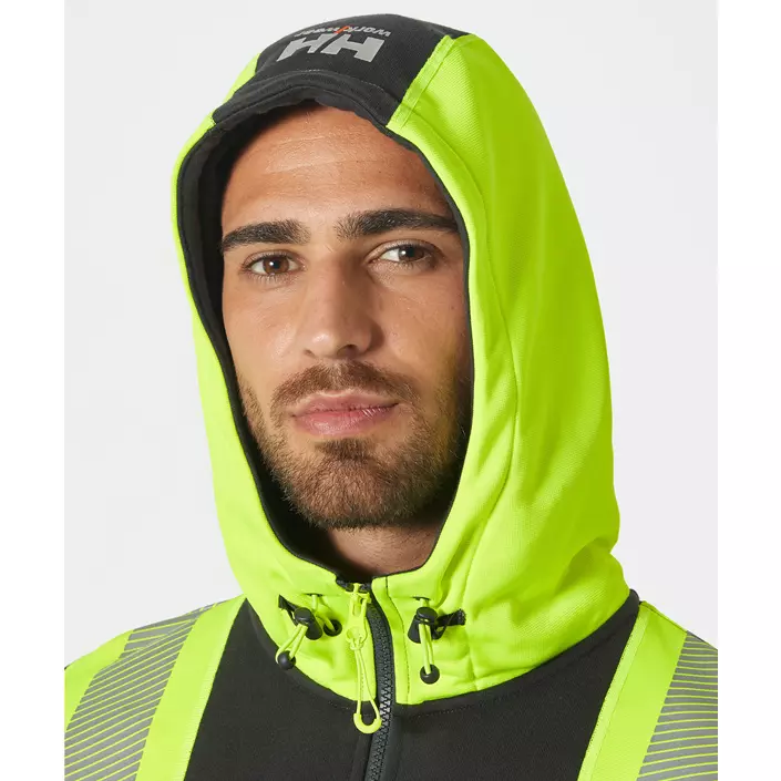 Helly Hansen ICU hoodie with zipper, Hi-vis yellow/charcoal, large image number 4