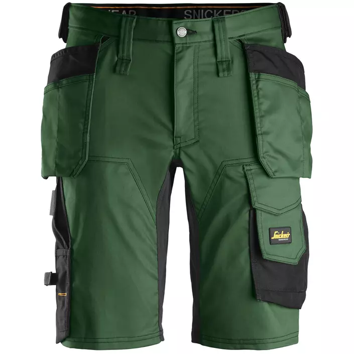 Snickers AllroundWork craftsman shorts 6141, Forest green/black, large image number 0