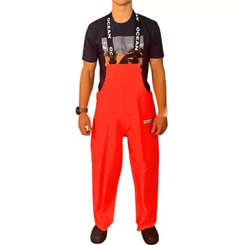 Ocean Classic PVC rain bib and brace trousers, Orange