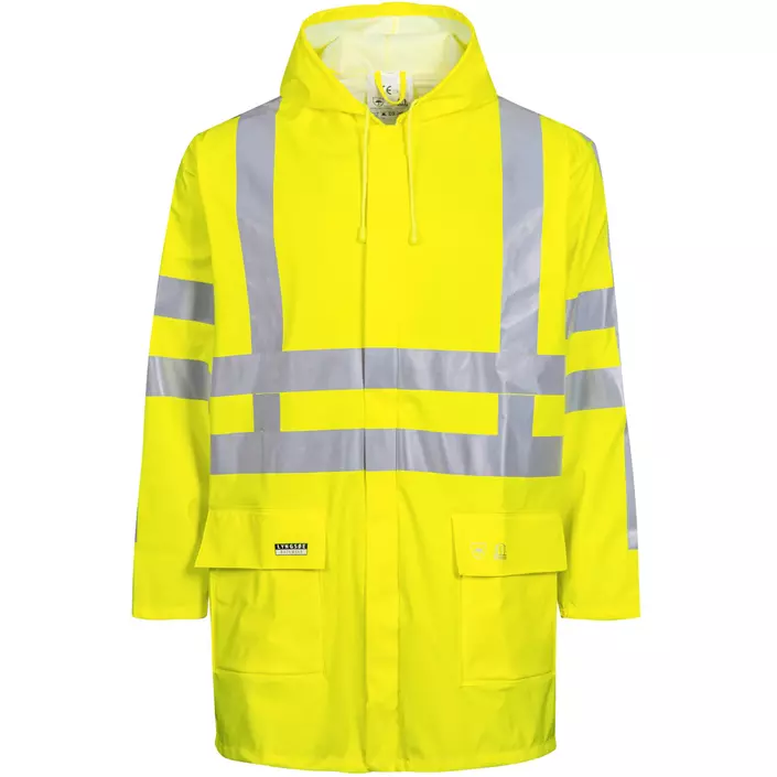 Lyngsøe PU rain jacket, Hi-Vis Yellow, large image number 0