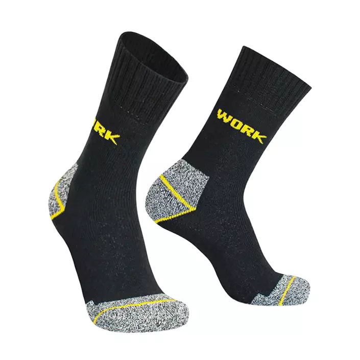 Worik Thermo 5-pack work socks, Grey Melange/Black, large image number 0