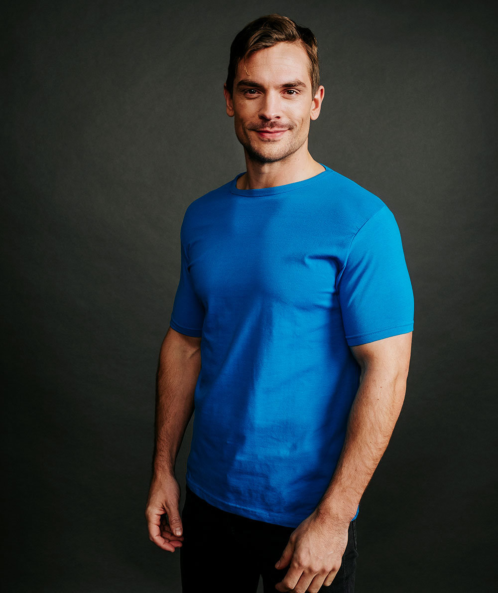 Camus Split T-shirt, Brilliantbl&aring;, large image number 1