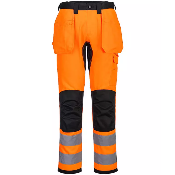 Portwest WX2 Eco craftsman trousers, Hi-Vis Orange/Black, large image number 0