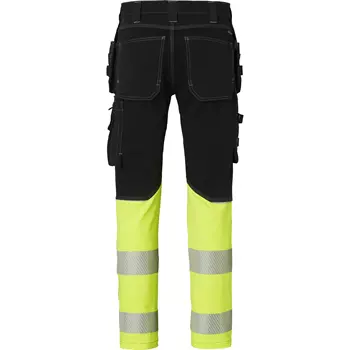 Top Swede craftsman trousers 312 full stretch, Black/Hi-Vis Yellow