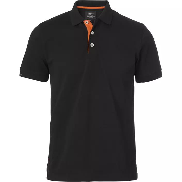 South West Weston polo shirt, Black/Orange, large image number 0
