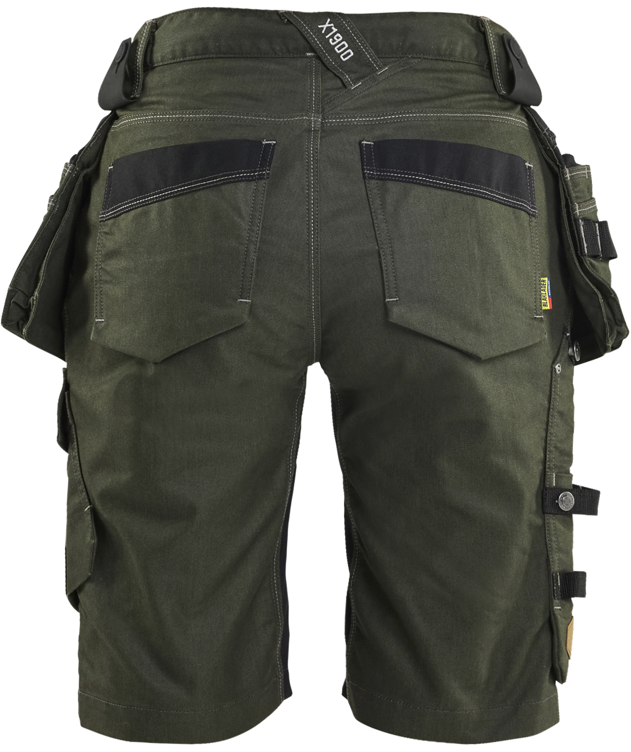 Bl&aring;kl&auml;der stretch hantverksshorts dam, Skog gr&ouml;n/svart