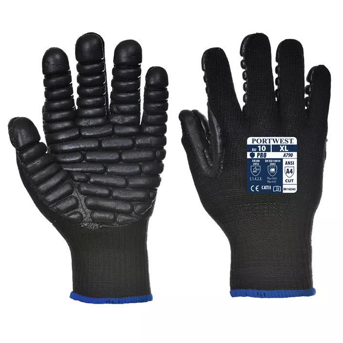 Portwest vibrationsdæmpende handsker, Sort, large image number 0