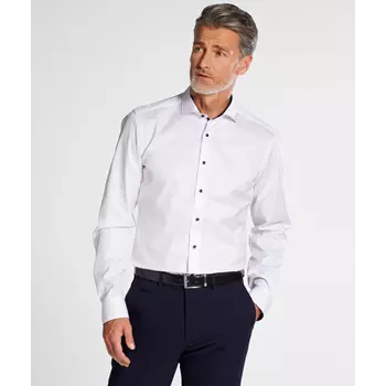 Eterna Cover Slim fit skjorta med kontrast, White