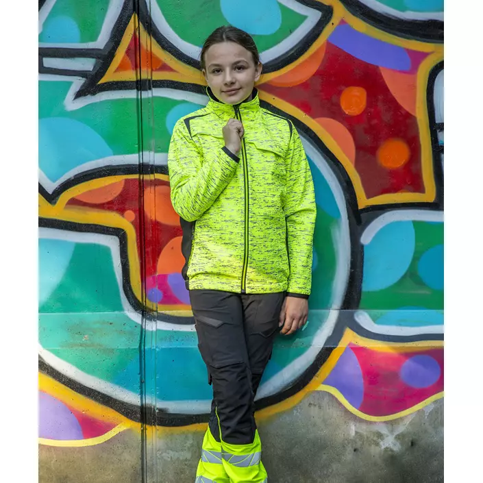 Mascot Accelerate Safe softshell jacket for kids, Hi-vis Yellow/Black, large image number 1