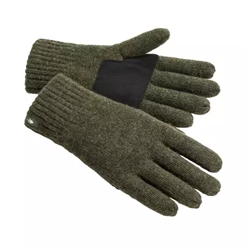Pinewood Wool knitted glove, Mossgreen melange