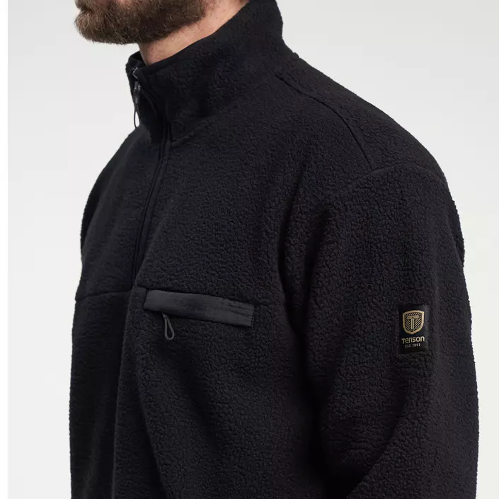 Tenson Yoke Halfzip pälsfibertröja, Black, large image number 5