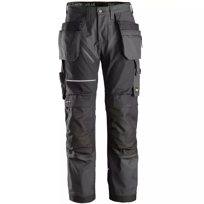 Snickers RuffWork Canvas+ craftsman trousers 6214, Steel Grey/Black, large image number 0