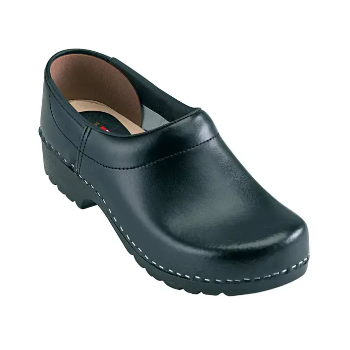 Euro-Dan PU-Wood clogs with heel cover O2, Black, large image number 0