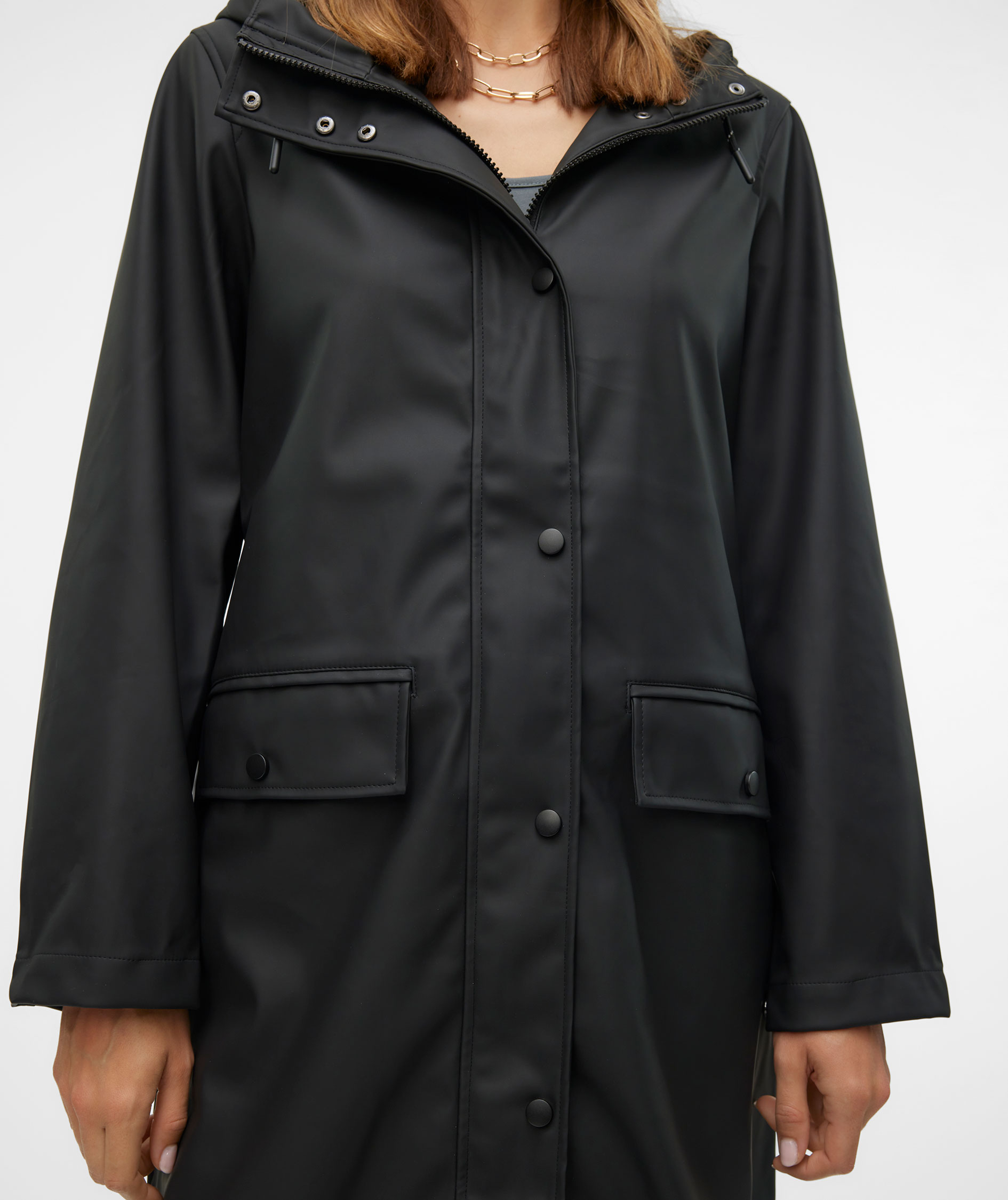 Vero Moda VMMALOU long rain jacket, Black, large image number 3