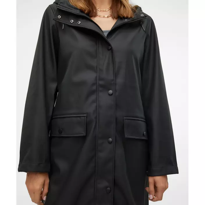 Vero Moda VMMALOU lång regnjacka, Black, large image number 3