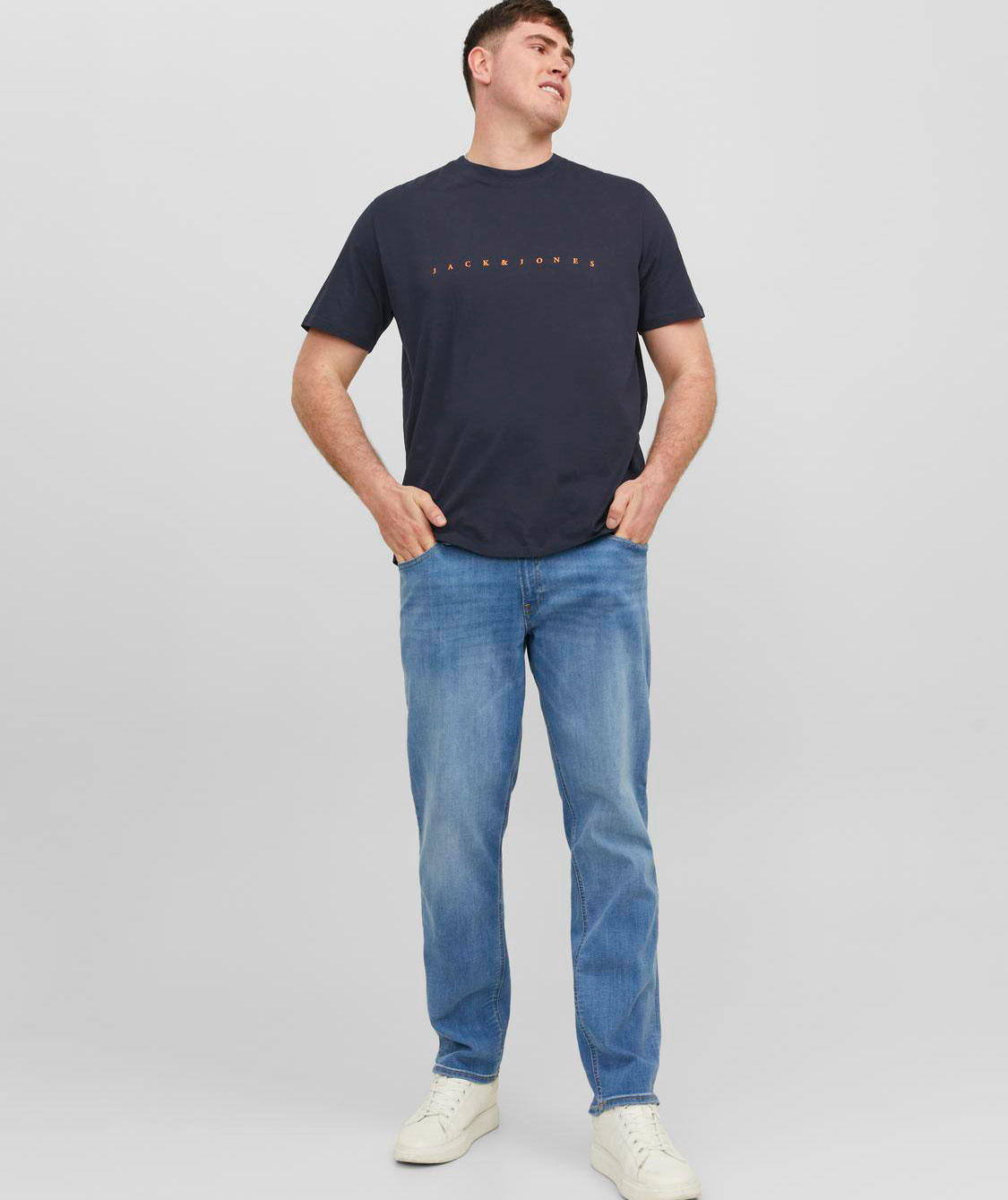 Jack & Jones Plus JJESTAR T-shirt, Dark navy