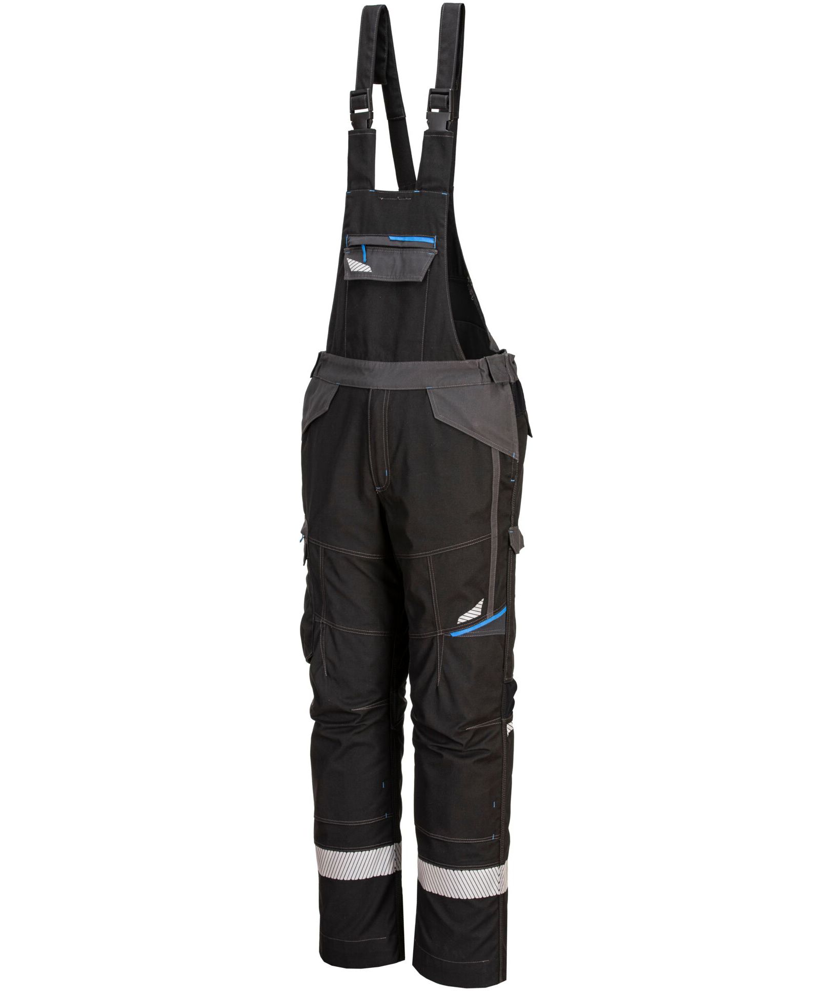 Portwest WX3 Modaflame bib and brace, Black, large image number 2