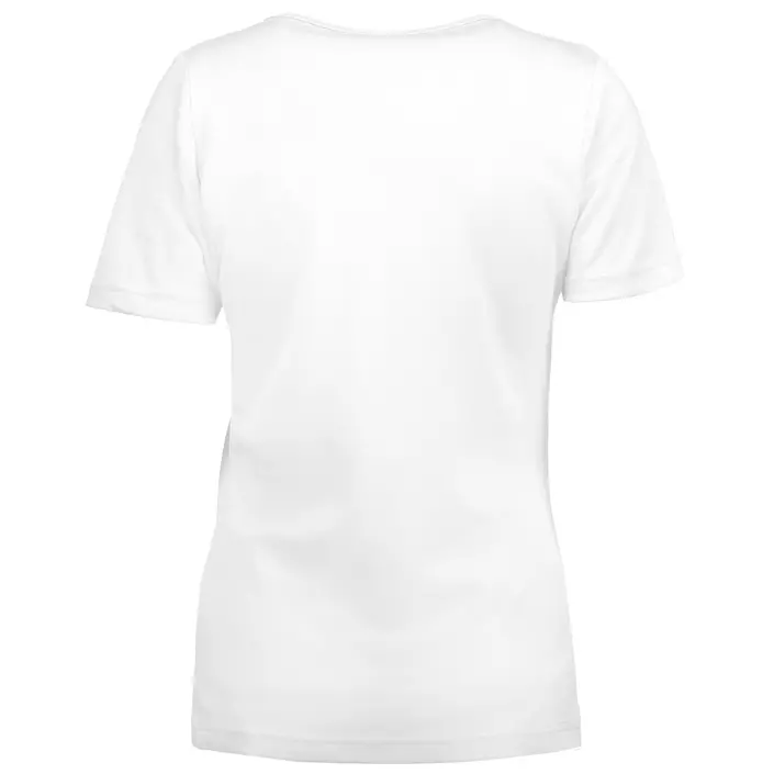 ID Interlock T-skjorte dame med v-hals, Hvit, large image number 2