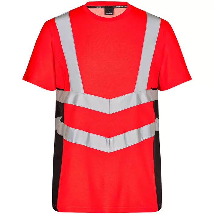 Engel Safety T-shirt, Hi-vis Rød/Sort, large image number 0