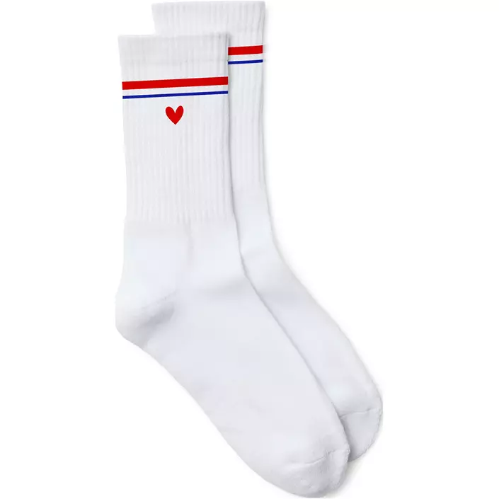 Vero Moda VMMEL DETAIL dame tennisstrømper, Snow White Stripes Heart, Snow White Stripes Heart, large image number 0