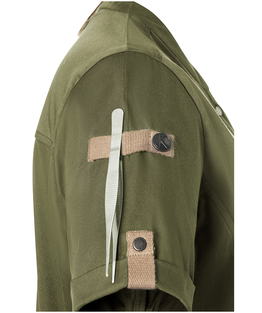 Karlowsky Green-Generation short sleeved chefs jacket, Moss green, large image number 7