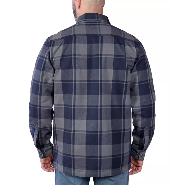 Carhartt foret flannel skjortejakke, Navy, large image number 4