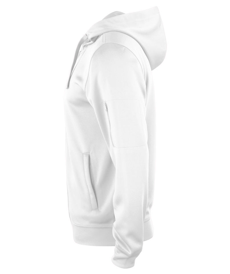 Clique Basis Active hoodie with full zipper, White, large image number 2