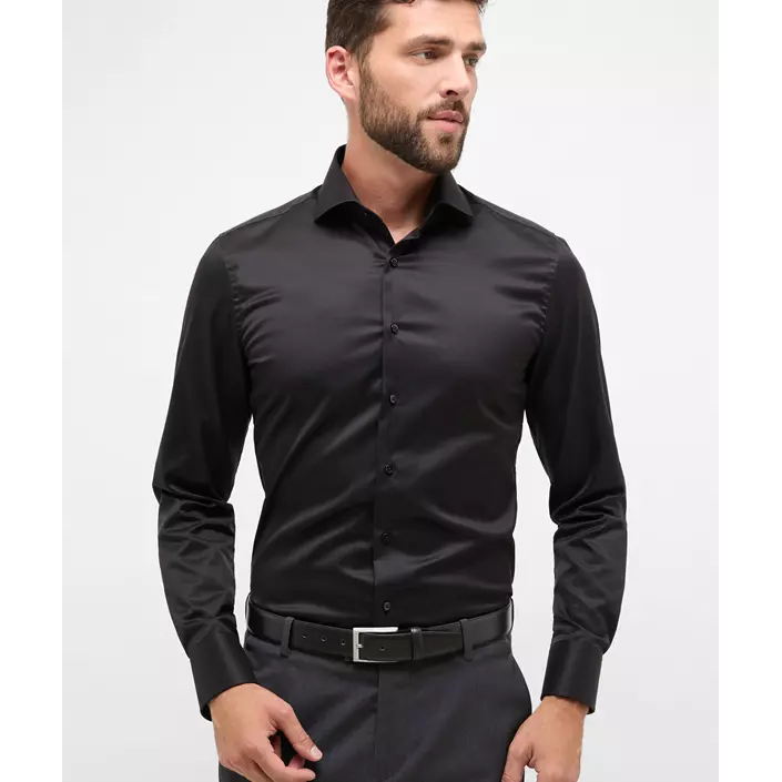 Eterna Gentle Slim fit shirt, Black, large image number 1