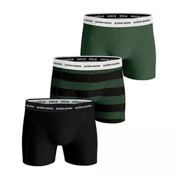 Björn Borg Essential 3-pack boxershorts, Black/Green