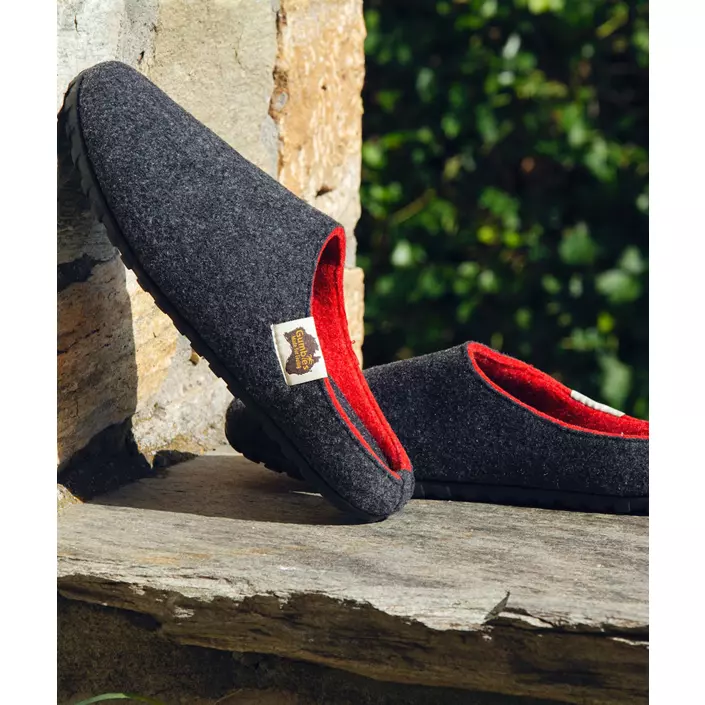 Gumbies Outback Slipper dame, Charcoal/Red, large image number 1