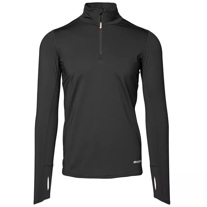 GEYSER Warm trainer long-sleeved running T-shirt, Black, large image number 0