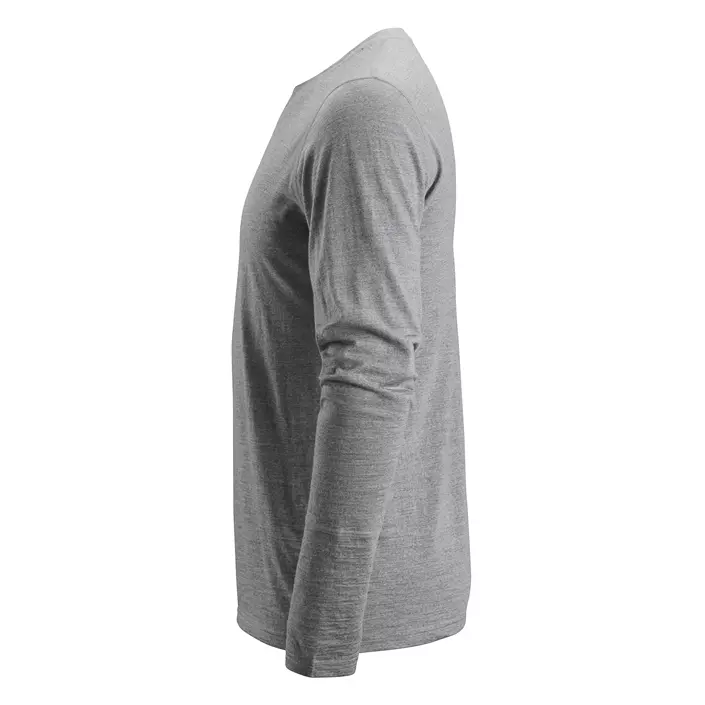 Snickers AllroundWork long-sleeved T-shirt 2427 merino wool, Grey Melange, large image number 4