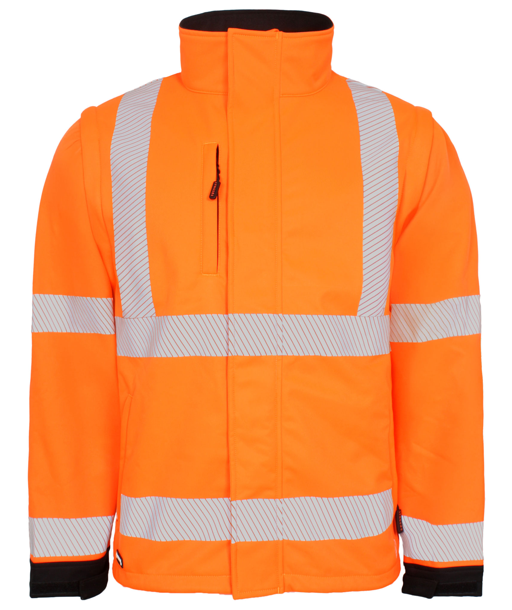 Lyngs&oslash;e 2-i-1 softshelljakke, Hi-Vis Orange/Sort, Hi-Vis Orange/Sort, swatch