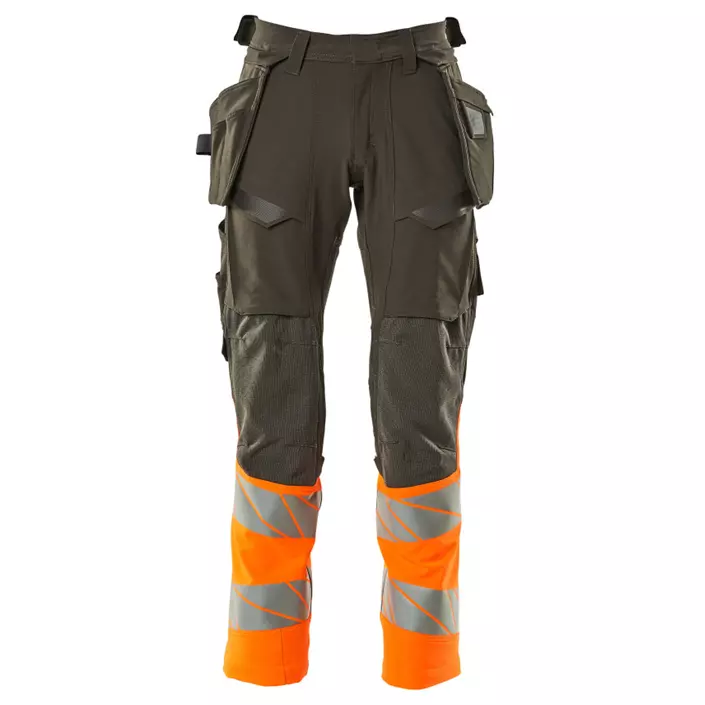 Mascot Accelerate Safe craftsman trousers Full stretch, Dark anthracite/Hi-vis orange, large image number 0